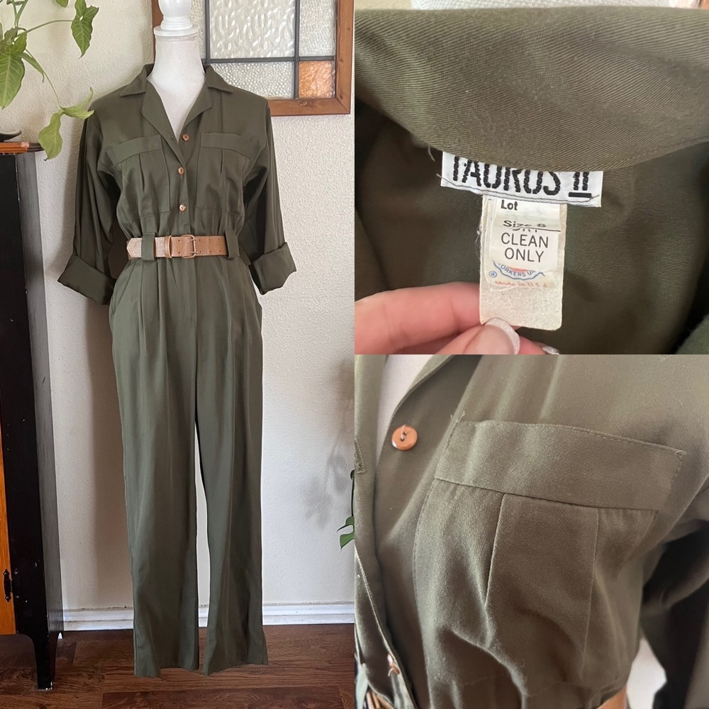 Vintage Taurus II green utility jumpsuit